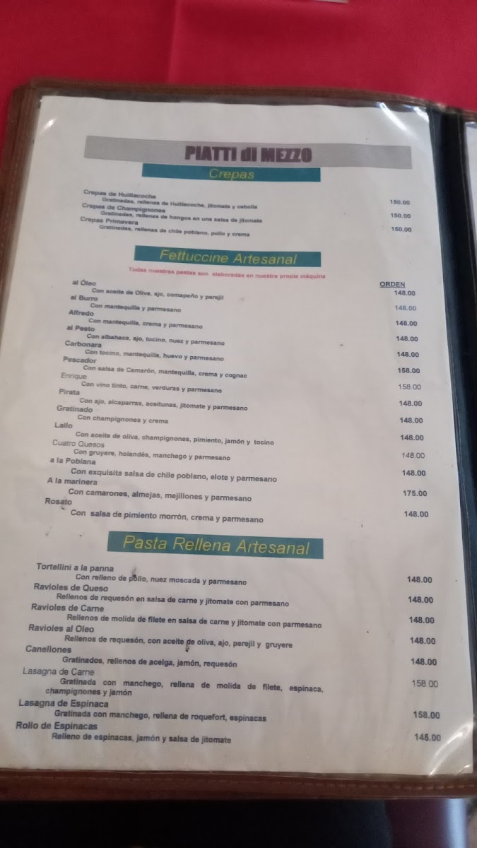 Trattoria Di Santa María Menu - Image 2