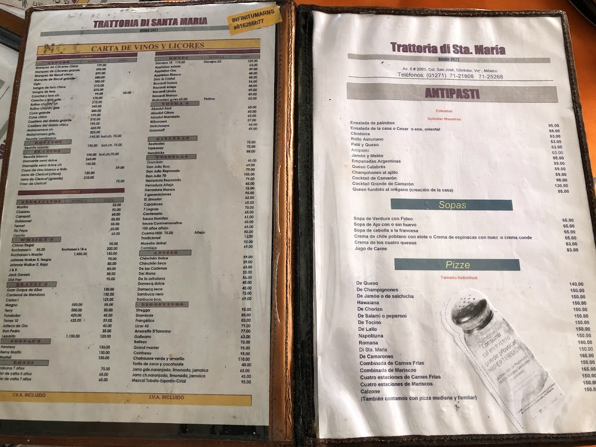 Trattoria Di Santa María Menu - Image 6